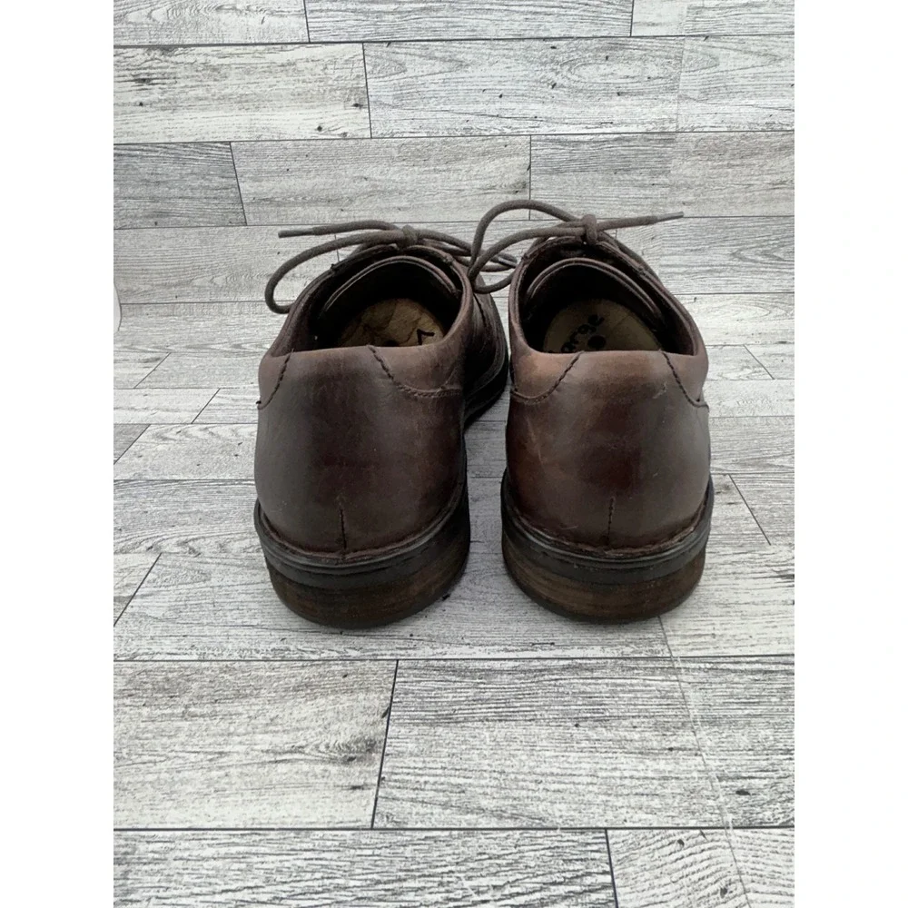 Born‎ Men H14052 Brown Leather Derby Shoes Square Toe Lace Up Oxfords Size 10M